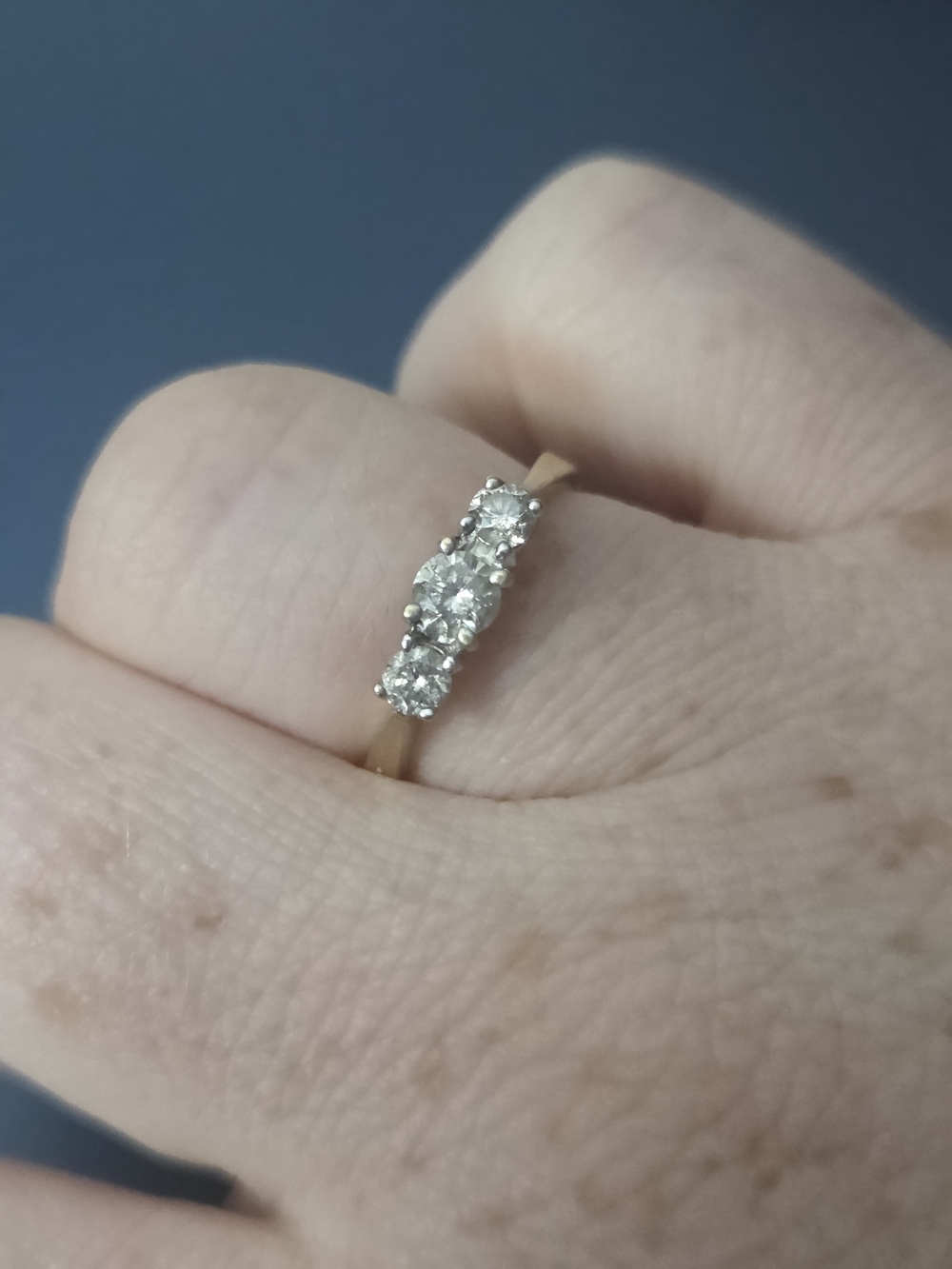 Classic Three-Stone Diamond Ring in 14k Gold